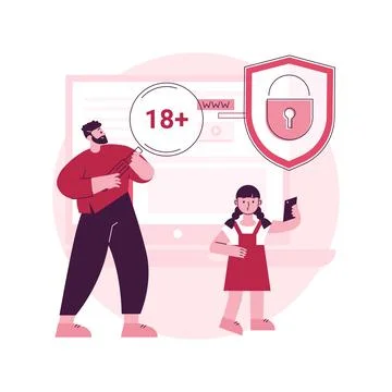 Parental control software abstract concept vector illustration. Illustrazione stock
