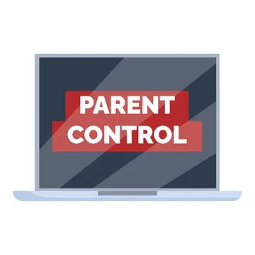 Parental control software displayed on a laptop screen, providing a secure on Stock Illustration