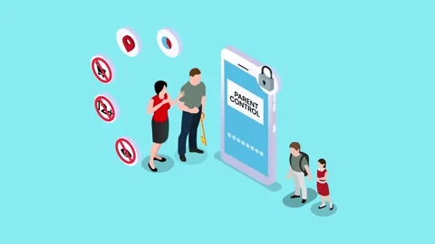 Parental control software isometric 3d Stock Footage 279968007