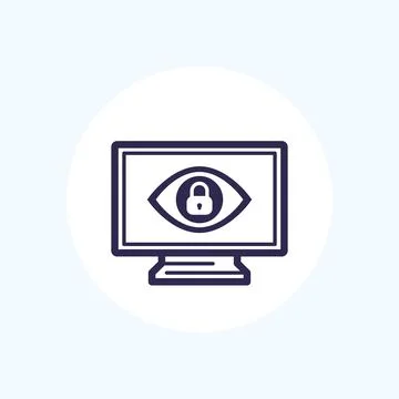 Parental control vector icon, eye on screen Stock Illustration