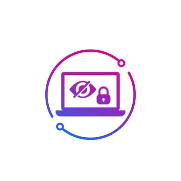 Parental control, vector icon with eye and lock Stock Illustration