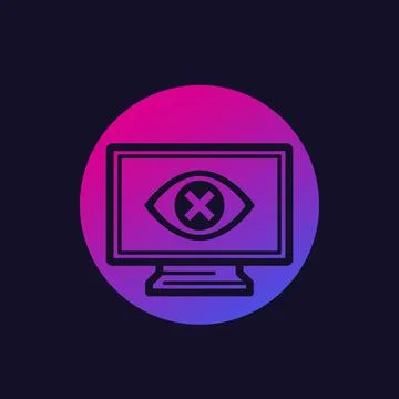 Parental control vector icon with eye on screen Stock Illustration
