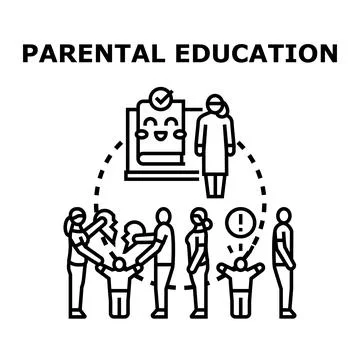 Parental education improving child development and family relationships Stock Illustration