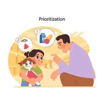 Parental guidance concept. Flat vector illustration Stock Illustration