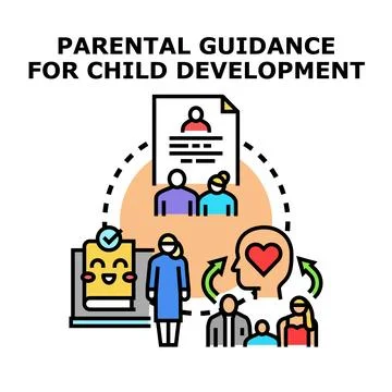 Parental guidance strategy for child development and education Stock Illustration