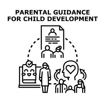 Parental guidance strategy for child development and education Stock Illustration