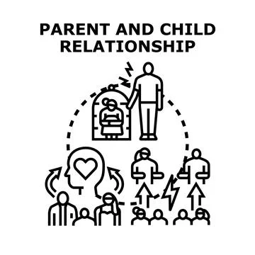 Parental impact and child development relationship concept illustration Stock Illustration