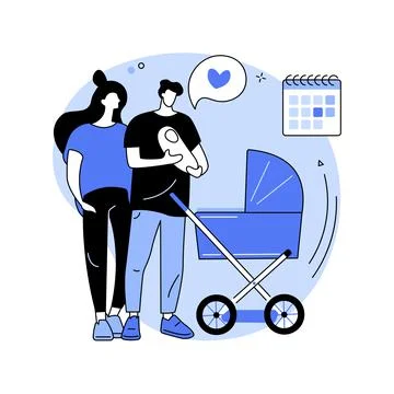 Parental leave abstract concept vector illustration. Stock Illustration