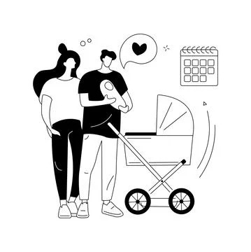 Parental leave abstract concept vector illustration. Stock Illustration