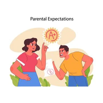Parental pressure concept. Flat vector illustration イラスト素材