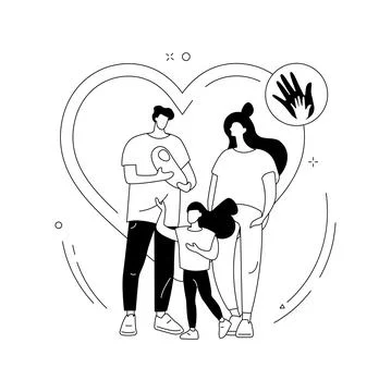 Parental responsibility abstract concept vector illustration. Stock Illustration