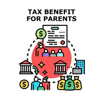 Parental tax benefit program providing financial support Stock-Illustration