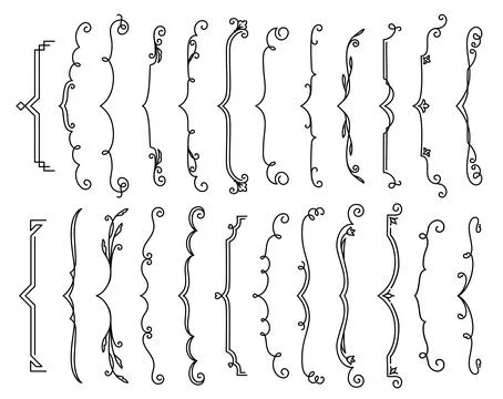 Parenthesis border, hand drawn doodle frames Illustration