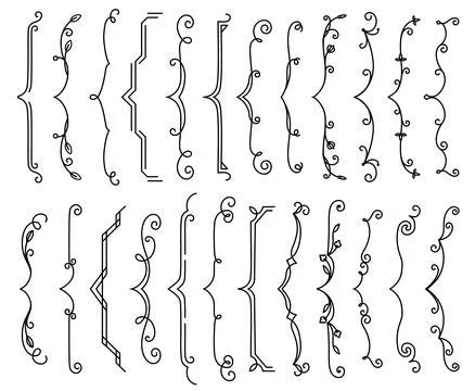 Parenthesis borders, text brackets flourish frames Stock Illustration