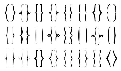 Parenthesis text brackets, round or square frames Stock Illustration