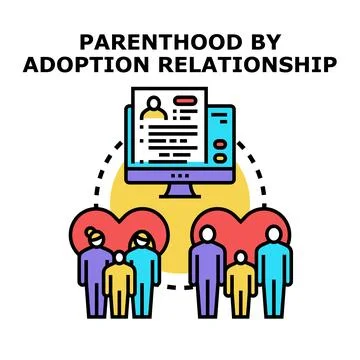 Parenthood by adoption relationship applying for children Illustrazione stock
