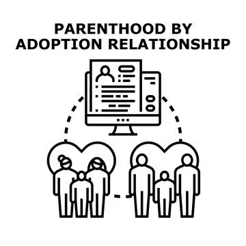 Parenthood by adoption relationship applying for children Illustrazione stock