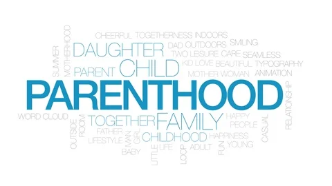 Parenthood animated word cloud. Kinetic typography. Stock Footage 107688920