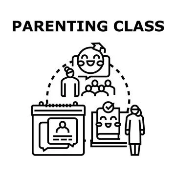 Parenting class program for future parents learning skills Ilustração Stock