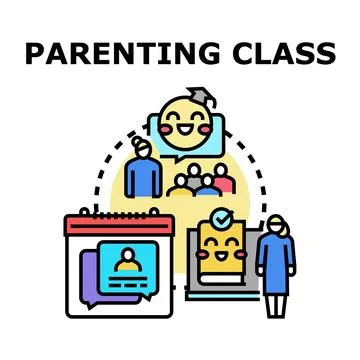 Parenting class program for future parents learning skills 스톡 일러스트