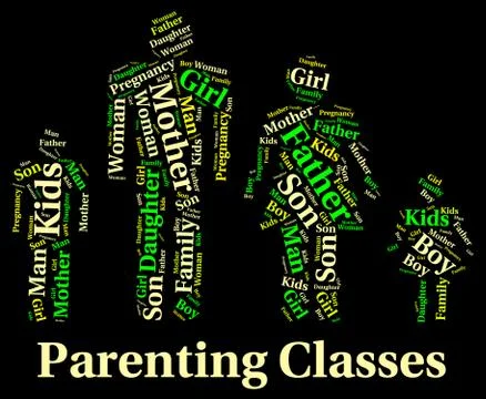 Parenting Classes Means Mother And Baby And Child Stock Illustration