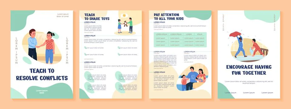 Parenting flat vector brochure template Stock Illustration