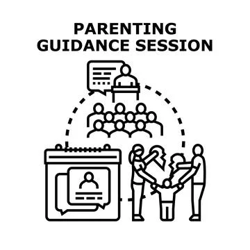 Parenting guidance session for family problem solving Stock Illustration