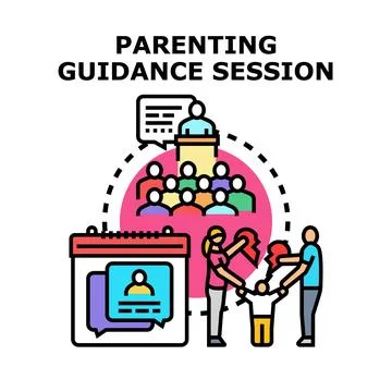 Parenting guidance session for family problem solving Ilustração Stock