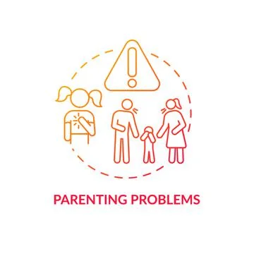 Parenting problem red concept icon Stock Illustration