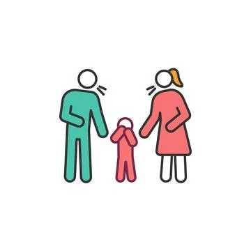 Parenting problems RGB color icon Stock Illustration