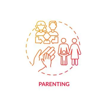 Parenting red concept icon Illustrazione stock