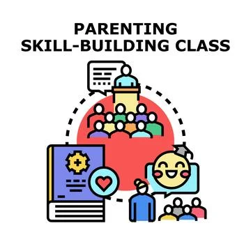 Parenting skill building class achieving knowledge Stockillustratie