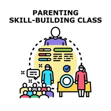Parenting skill building class development and training Stock Illustration