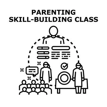 Parenting skill building class development and training Stock Illustration