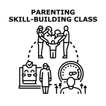 Parenting skill building class for family development Illustrazione stock