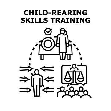 Parenting skill development training and family education Stock Illustration