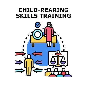 Parenting skill development training and family education Stock Illustration
