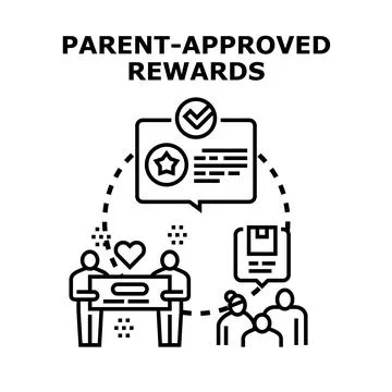 Parents approving rewards program for good behavior Stock Illustration