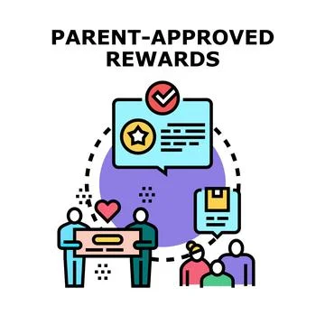 Parents approving rewards program for good behavior Stock Illustration