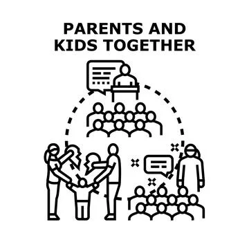 Parents caring for child after separation dispute resolution Stock Illustration