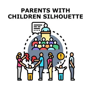 Parents divorcing with children custody issues Stock Illustration