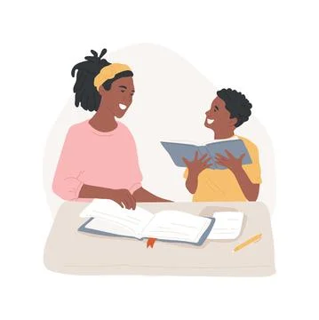 Parents help isolated cartoon vector illustration. Ilustración de archivo