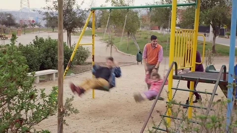 Parents play with children Stock Footage 77053326