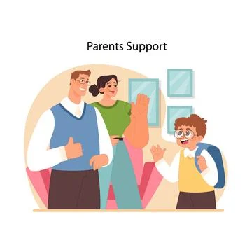 Parents Support concept. Flat vector illustration イラスト素材