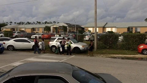Parents Taking Students to School During Back to School, Freeport Bahamas Stock Footage 94568605