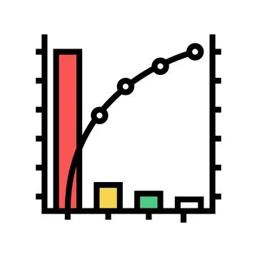 Pareto chart color icon vector illustration イラスト素材