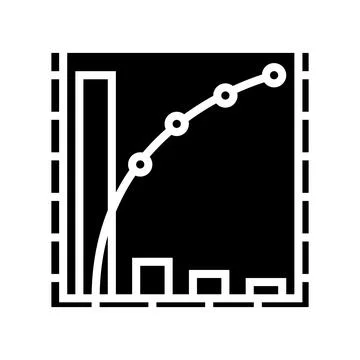 Pareto chart glyph icon vector illustration Illustrazione stock