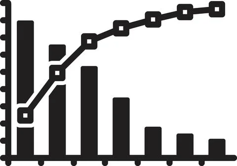 Pareto chart icon vector Stock Illustration