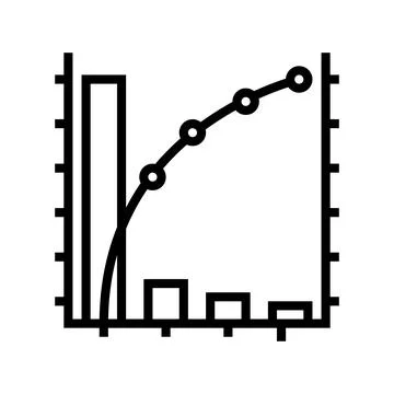 Pareto chart line icon vector illustration 库存插图