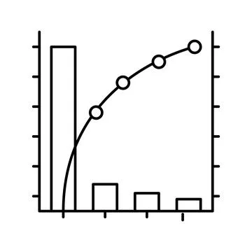 Pareto chart line icon vector illustration 库存插图